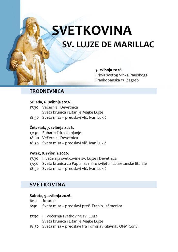 Trodnevnica i svetkovina sv. Lujze de Marillac u Zagrebu